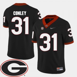 2018 SEC Patch Men's Chris Conley UGA Jersey College Football #31 Black 303927-564