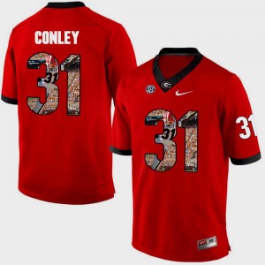 #31 For Men Pictorial Fashion Chris Conley UGA Jersey Red 907242-290