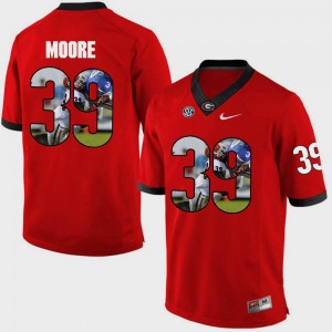 Red For Men's Pictorial Fashion Corey Moore UGA Jersey #39 800001-579