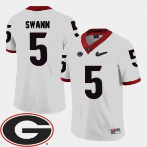 White Damian Swann UGA Jersey #5 2018 SEC Patch Mens College Football 390851-609