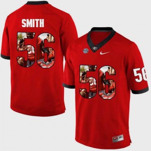 For Men's Garrison Smith UGA Jersey #56 Red Pictorial Fashion 206705-285