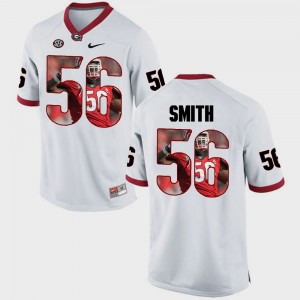 #56 Garrison Smith UGA Jersey Pictorial Fashion White For Men's 446157-554