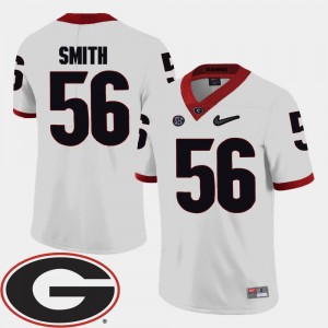 White #56 Garrison Smith UGA Jersey College Football Mens 2018 SEC Patch 205700-936