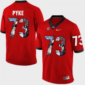 #73 Greg Pyke UGA Jersey Red Mens Pictorial Fashion 569781-269