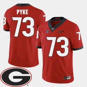 Greg Pyke UGA Jersey 2018 SEC Patch College Football Red #73 Men's 269621-488