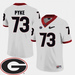 College Football Greg Pyke UGA Jersey Men's White #73 2018 SEC Patch 484842-135