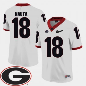 Isaac Nauta UGA Jersey College Football #18 2018 SEC Patch For Men's White 890789-828
