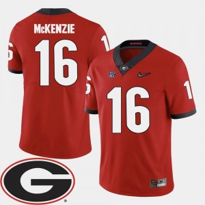 Red 2018 SEC Patch #16 College Football Men's Isaiah McKenzie UGA Jersey 627057-949