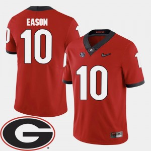 #10 2018 SEC Patch Mens Red Jacob Eason UGA Jersey College Football 653056-682