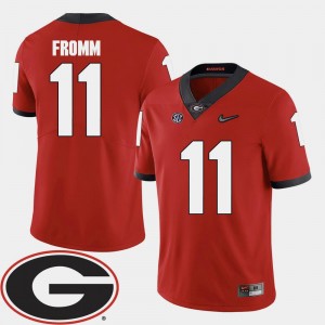 Red For Men's #11 Jake Fromm UGA Jersey 2018 SEC Patch College Football 706091-484