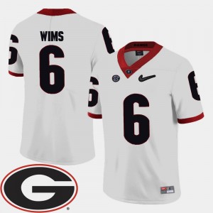 Javon Wims UGA Jersey 2018 SEC Patch #6 For Men's College Football White 288951-739