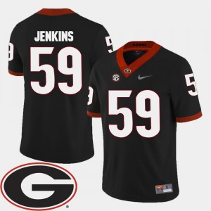 Jordan Jenkins UGA Jersey For Men's 2018 SEC Patch #59 College Football Black 284302-899