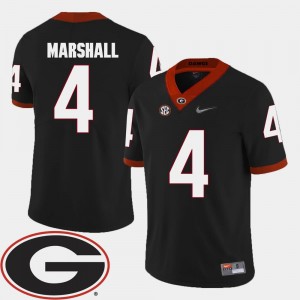 For Men's #4 Black 2018 SEC Patch Keith Marshall UGA Jersey College Football 323107-382