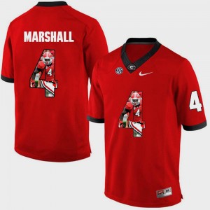 Red For Men's Pictorial Fashion Keith Marshall UGA Jersey #4 873640-226