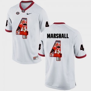 Keith Marshall UGA Jersey Pictorial Fashion #4 White For Men 486924-579