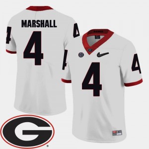 College Football 2018 SEC Patch Men's Keith Marshall UGA Jersey White #4 893325-766