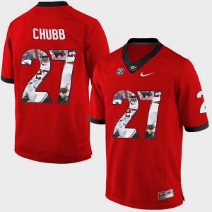 #27 Pictorial Fashion Mens Red Nick Chubb UGA Jersey 482048-335