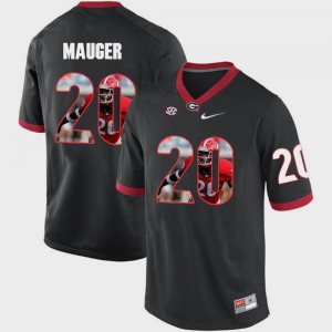 Black Pictorial Fashion For Men's Quincy Mauger UGA Jersey #20 739397-557