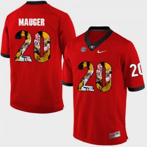 Red #20 For Men Pictorial Fashion Quincy Mauger UGA Jersey 593879-731