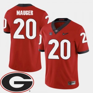 Red 2018 SEC Patch Quincy Mauger UGA Jersey Men #20 College Football 587619-435