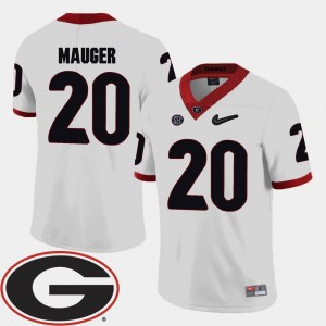 #20 College Football Quincy Mauger UGA Jersey 2018 SEC Patch White Men's 951427-489
