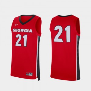 Mens #21 UGA Jersey Red College Basketball Replica 833413-212