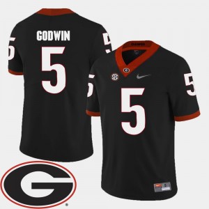 2018 SEC Patch Terry Godwin UGA Jersey #5 College Football For Men's Black 641888-298