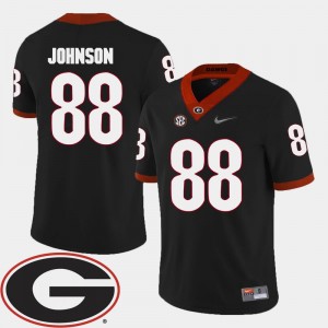 College Football Toby Johnson UGA Jersey For Men's 2018 SEC Patch #88 Black 453163-403