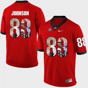 Red #88 Pictorial Fashion Toby Johnson UGA Jersey For Men's 587626-408