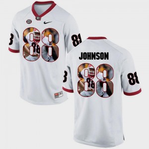 Toby Johnson UGA Jersey White Men's #88 Pictorial Fashion 985327-725