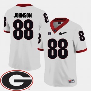 Toby Johnson UGA Jersey #88 College Football White For Men 2018 SEC Patch 913383-889