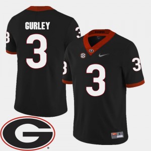Black Mens #3 College Football Todd Gurley UGA Jersey 2018 SEC Patch 808201-524