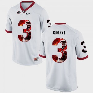Pictorial Fashion White #3 Todd Gurley II UGA Jersey For Men's 226326-924