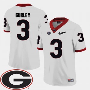 Men's White Todd Gurley UGA Jersey 2018 SEC Patch #3 College Football 815241-373