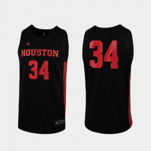 Houston Jersey College Basketball Mens Black #34 Replica 290994-575