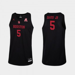 Corey Davis Jr. Houston Jersey #5 Replica Men's Black College Basketball 419818-528