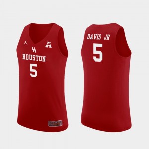 Red Replica College Basketball Corey Davis Jr. Houston Jersey #5 For Men's 395782-280