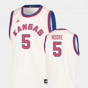 Charlie Moore KU Jersey Hardwood Classics College Basketball #5 Men's Cream 346702-787
