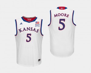 College Basketball White Charlie Moore KU Jersey Men #5 451528-625