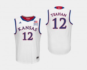 #12 Chris Teahan KU Jersey College Basketball Mens White 372181-950
