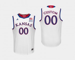 KU Customized Jersey For Men #00 College Basketball White 406516-897