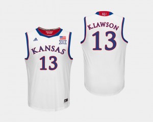 Men's #13 College Basketball White K.J. Lawson KU Jersey 796694-815