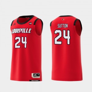 Replica For Men Dwayne Sutton Louisville Jersey Red #24 College Basketball 639351-369