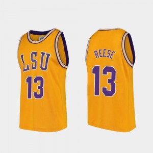 College Basketball Men Gold Replica #13 Will Reese LSU Jersey 452794-808