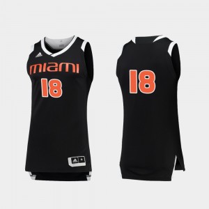 Miami Jersey Chase For Men's College Basketball #18 Black White 143325-653