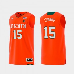 Orange Replica For Men's Swingman College Basketball Ebuka Izundu Miami Jersey #15 566120-223