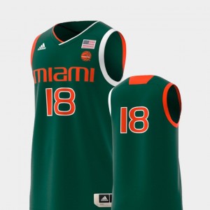 Miami Jersey #18 College Replica For Men's Basketball Swingman Green 648358-675