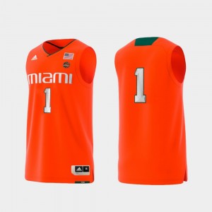 Orange Mens Miami Jersey College Replica #1 Basketball Swingman 175248-915