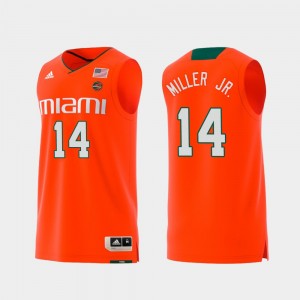 Replica Orange Rodney Miller Jr. Miami Jersey Mens #14 Swingman College Basketball 243584-621