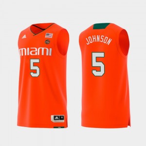 Orange Replica Swingman College Basketball Zach Johnson Miami Jersey #5 For Men's 916769-291